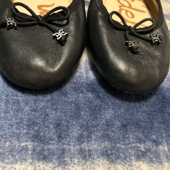 Sam Edelman Black Leather Bow Ballet Flats - Picture 2 of 6